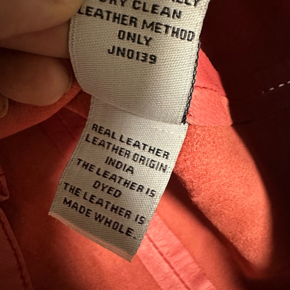 Women's Red Jacket real Leather Lamb size large Jaye E. NWT zipper pockets - Picture 13 of 16